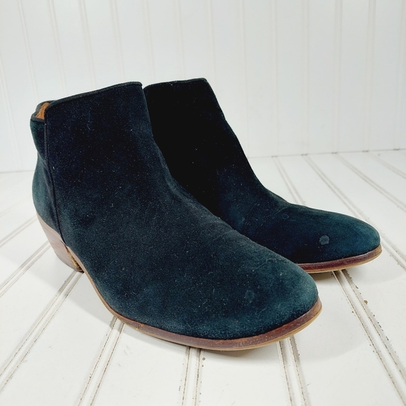 Sam Edelman Petty Chelsea Zip Up Black Suede Ankle Booties H918 - Picture 4 of 13